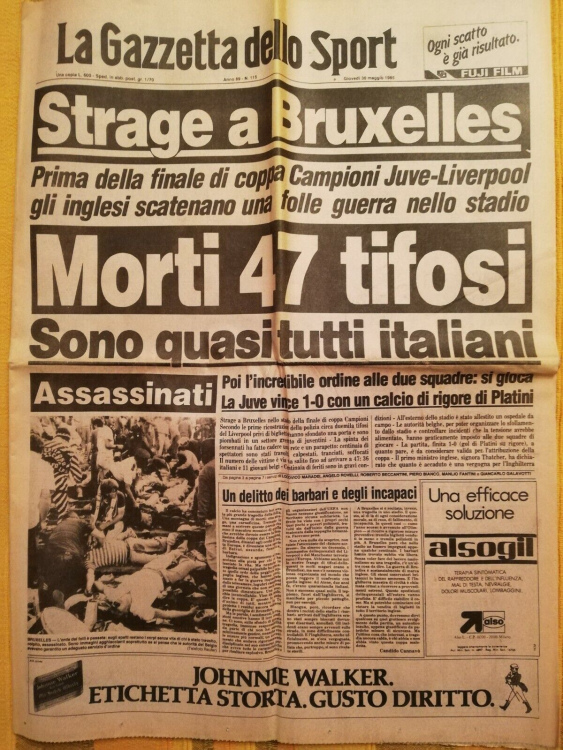 Immagine 1 - Gazzetta dello Sport - Finale Coppa Campioni 1985   30 Maggio