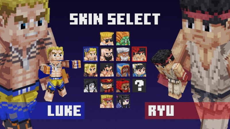 Minecraft, le nuove skin ispirate a Street Fighter in una immagine