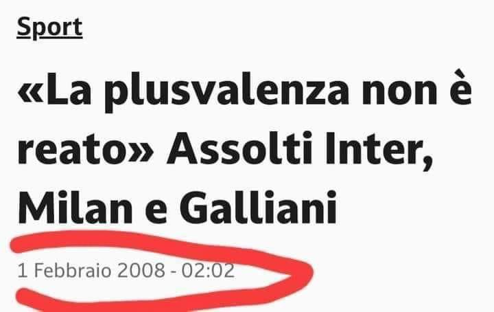 Raffaele Longo on Twitter: "Le altre venivano assolte perché la #plusvalenza  o le #plusvalenze non costituivano reato nel 2008. Oggi un #processo di  chiara matrice #mediatica ha stabilito che se a farle