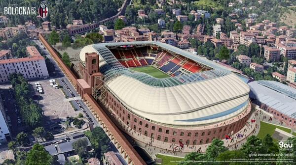 Render del nuovo stadio Dall'Ara (2) - Immagine GauArena/Bologna Football Club-2