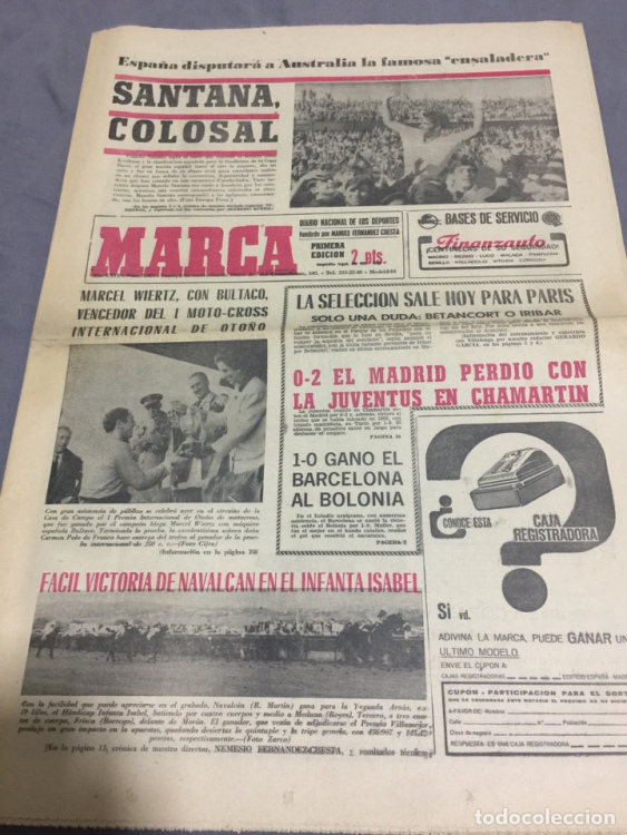 Coleccionismo deportivo: 8-11-1965 Real Madrid Juventus Final trofeo Amistad Santana - Foto 1 - 189189106