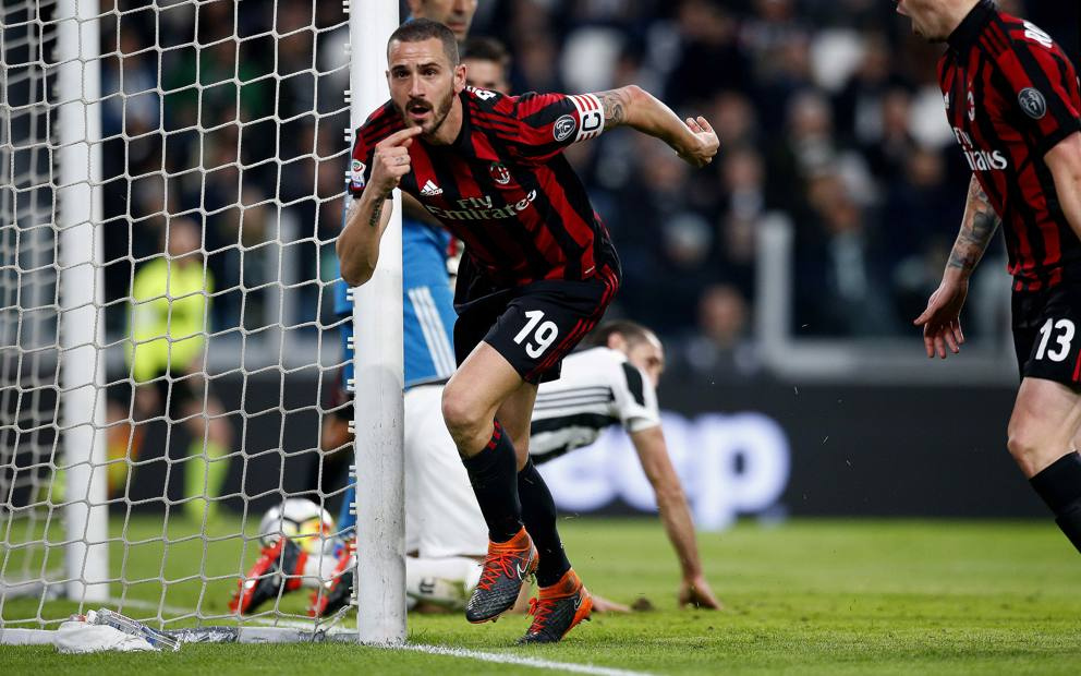 Juventus-Milan, Bonucci segna ed esulta davanti agli ex tifosi ...