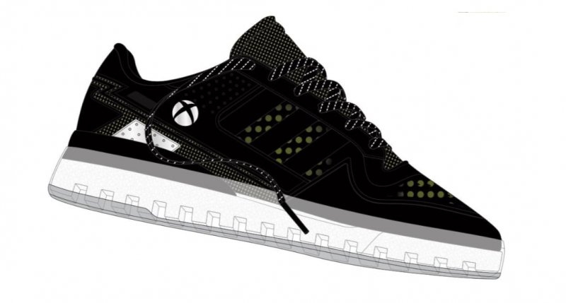 Le Adidas Tech Forum Boost a tema Xbox in un disegno preparatorio