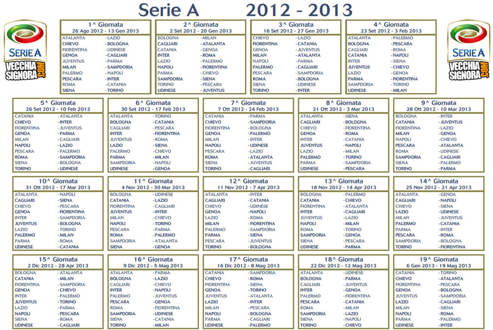 calendario calcio serie a 2012-13