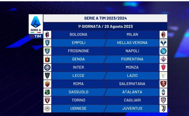 Juve, al via la Serie A 2023-24: UFFICIALE il calendario, i bianconeri  partono a Udine. Ecco tutte le giornate